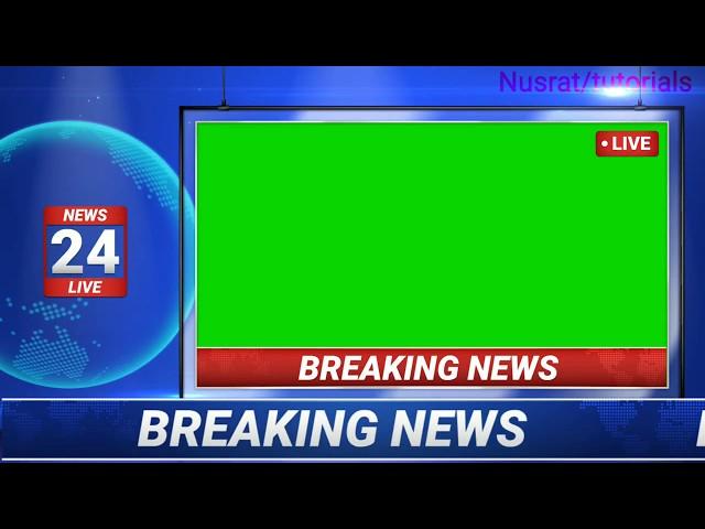 Breaking News Green Screen.Top Breaking News Green Screen background. Chroma key effect