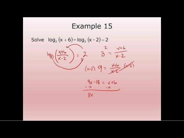 Solving log equations