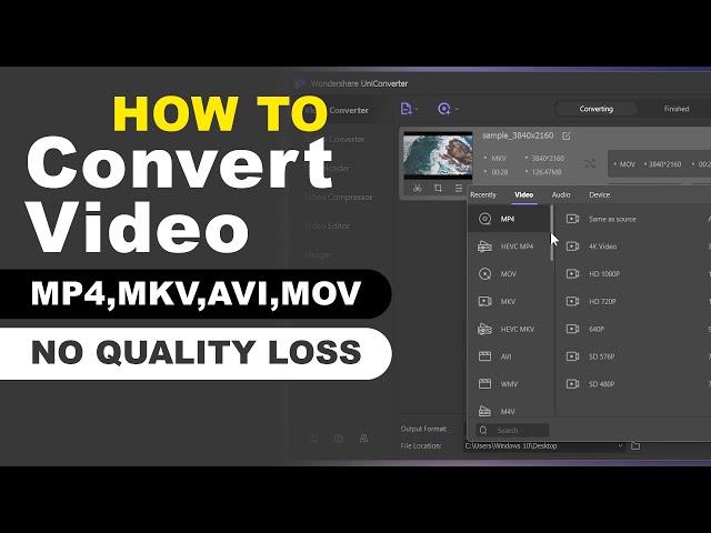 Convert Video to mp4 or How to change Video file to mp4 HD 1080p or 4K Video/ Without Losing Quality