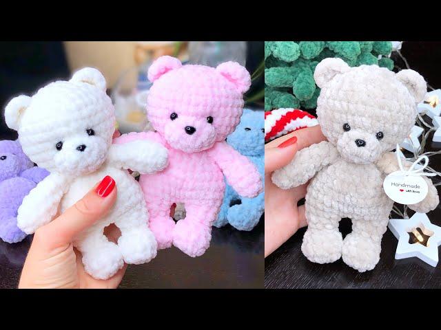 Crochet bear in an hour  from plush yarn / Master class / Detailed tutorial / DIY crochet bear