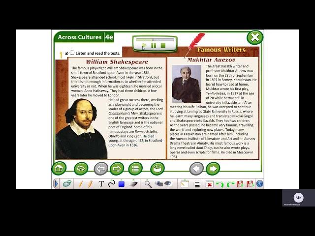 Excel 6 Module 4 ex  1 p  49 Famous writers Listen and read