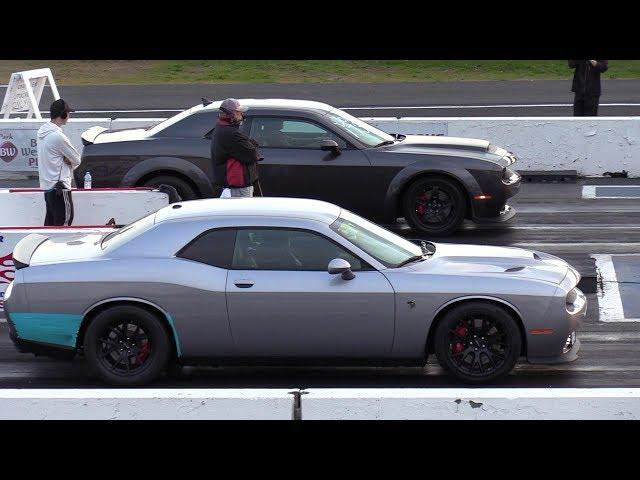 The difference between Demon and Hellcat - 1/4 mile drag race