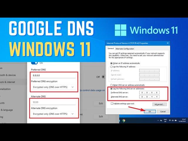 Change DNS To Google In Windows 11 | How to Set Up 8.8.8.8 DNS Server for Windows 11