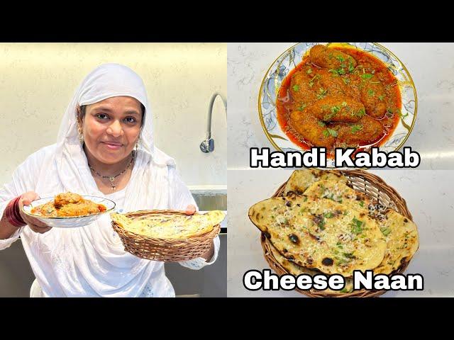 Handi Seekh Kabab Gravy | Cheese Tandoori Naan On Tawa | Best Combination Recipe