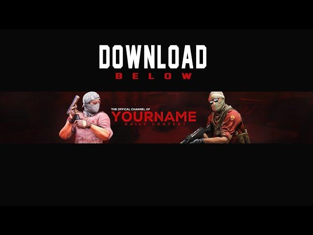 FREE CS GO YouTube Banner Template | Download