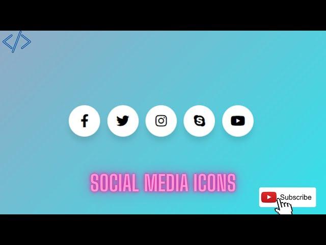 Glowing Social Media Icons Using HTML and CSS || 2022 || Code With Royal ||