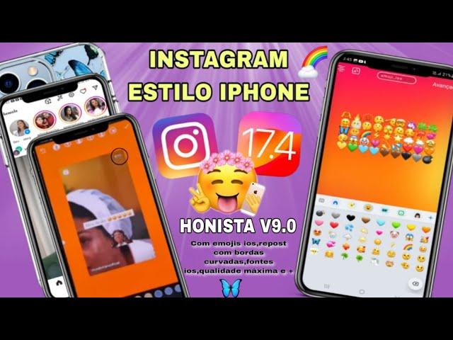 INSTAGRAM estilo IPHONE ios no ANDROID 2024 ~ Honista com repost com bordas curvadas + emoji ios