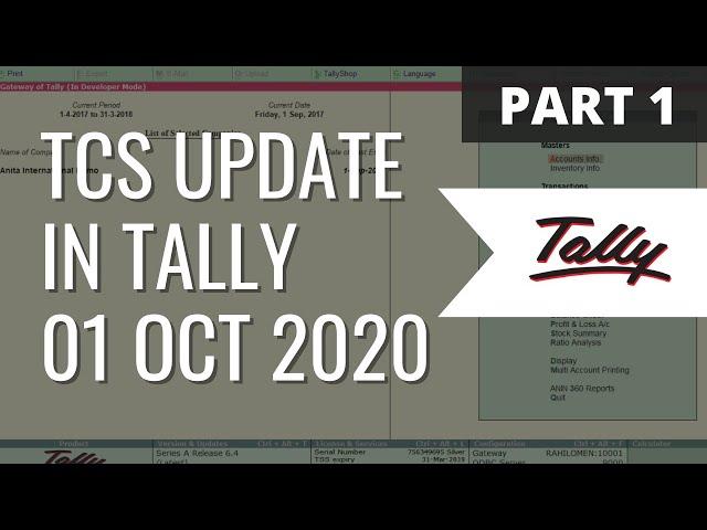 How to Enable TCS on Sale of Goods from 1st Oct 2020 in Tally.ERP 9 | TCS in Tally - Part 1