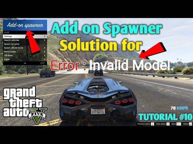 Add On Spawner | Solution for Error : Invalid Model | Hindi GTA 5 Mod Tutorial || GT GAMING