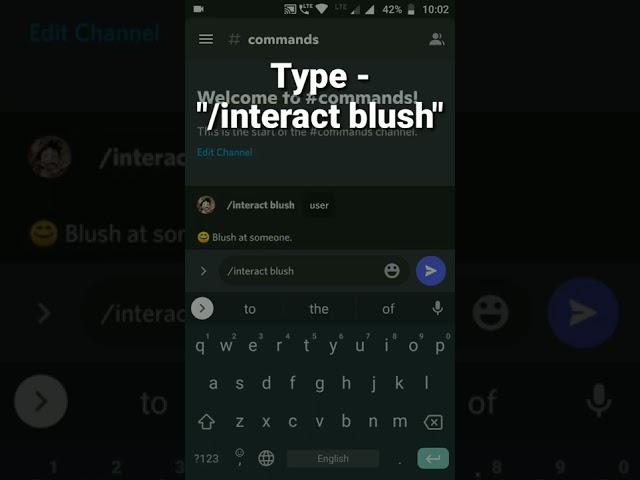 How to get blush interaction in Discord using koya bot #roduz #discord #blush #koyabot #koya