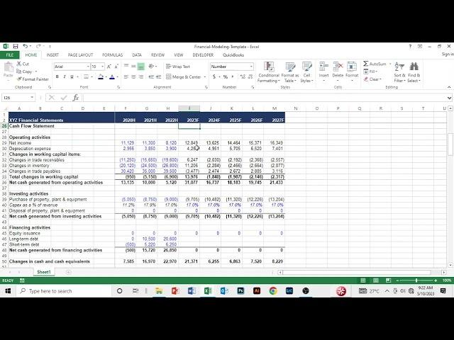 11.0 Balance Sheet - Projection