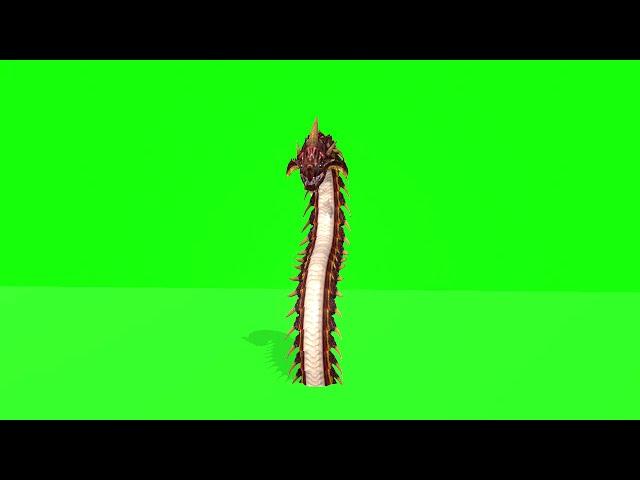 Dragon Worm on green screen