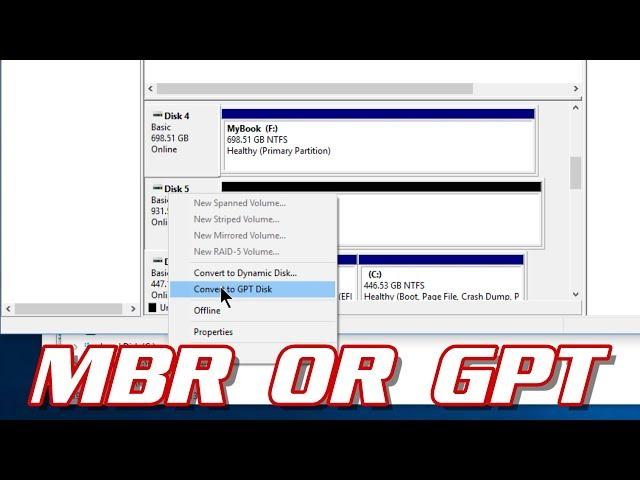 HOW TO CONVERT A DRIVE FROM MBR TO GPT