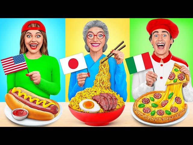 Sfida Di Cucina — Io vs Nonna | Cibo Da Diversi Paesi Multi DO Challenge