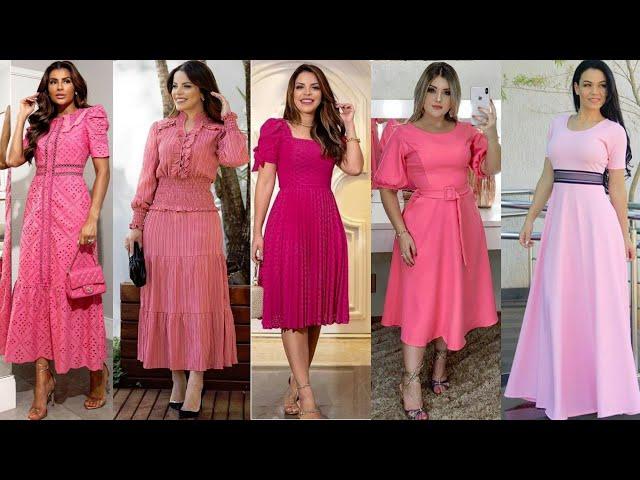 PRECIOSOS VESTIDOS EN  COLOR ROSA /DIFERENTES TONALIDADES 2023