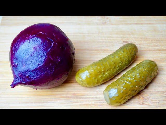 I take beets and pickles! Making an amazing salad! Delicious easy recipe!