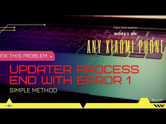 How to fix error 1 or updater process end with error 1