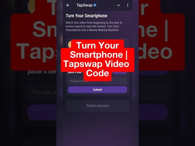 Turn Your Smartphone | Tapswap Video Code #tapswap #code #crypto