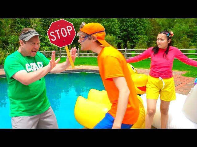 Ellie VS Jimmy in Last to Leave the Pool CHALLENGE! | Outdoor Games for Kids