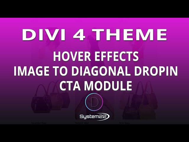 Divi Theme Hover Effects Image To Diagonal Dropin CTA Module 