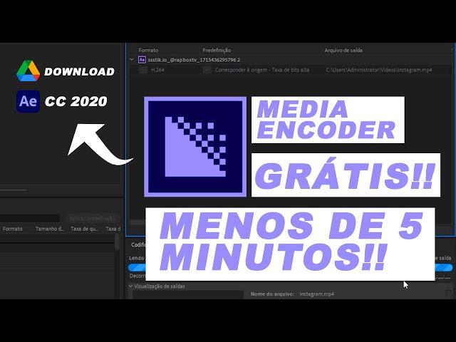 Link Google drive, Como INSTALAR o ADOBE MEDIA ENCODER (After CC2020)