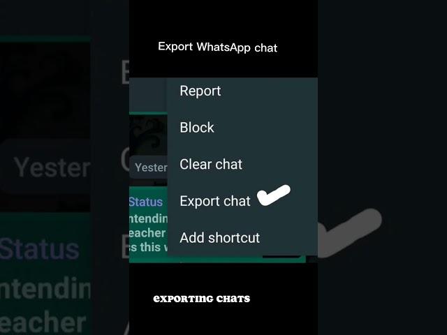 How to export WhatsApp chats #whatsapp #chat