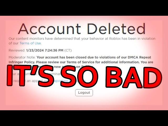 Roblox is DELETING accounts for NO REASON...