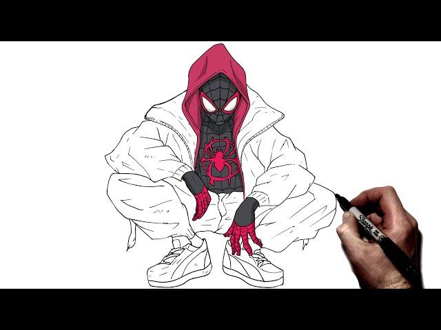 How To Draw Miles Morales | Step By Step | Spiderverse