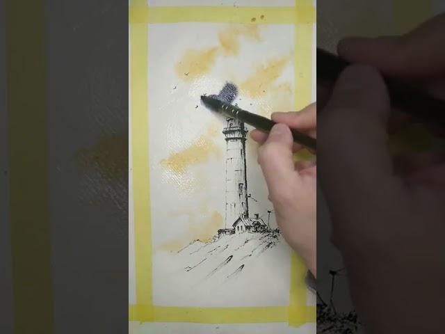 #watercolor #lineandwash #painting #speedpaint #timelapse #ink #sketch #art #artist #inkdrawing