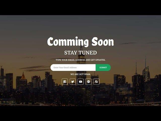 How to create a Coming Soon Page | Pure HTML and CSS