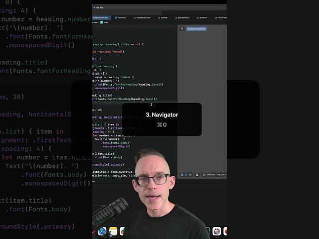 Xcode 16 Top 5 Navigation Keyboard Shortcuts #xcode #ios #swift