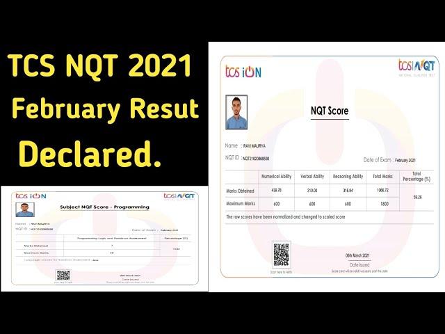 TCS NQT February 2021 Score Card Released || TCS NQT February 2021 Result Declared || TCS NQT Result