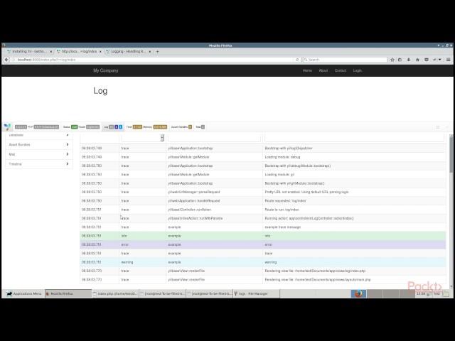 Yii2 Application Development Solutions - Volume 2 : Using Different Log Routes | packtpub.com