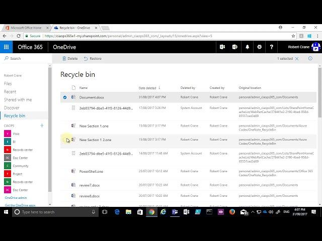 How to recover a deleted file from OneDrive for Business