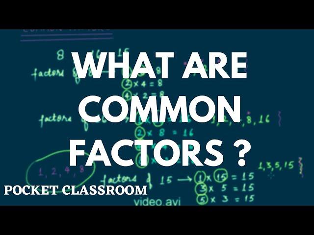 What Are Common Factors? || Grade 6