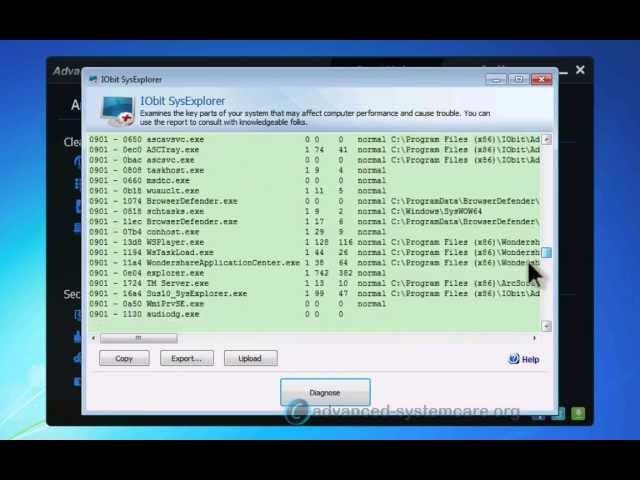 SysExplorer & provide report by IObit Advanced SystemCare 6