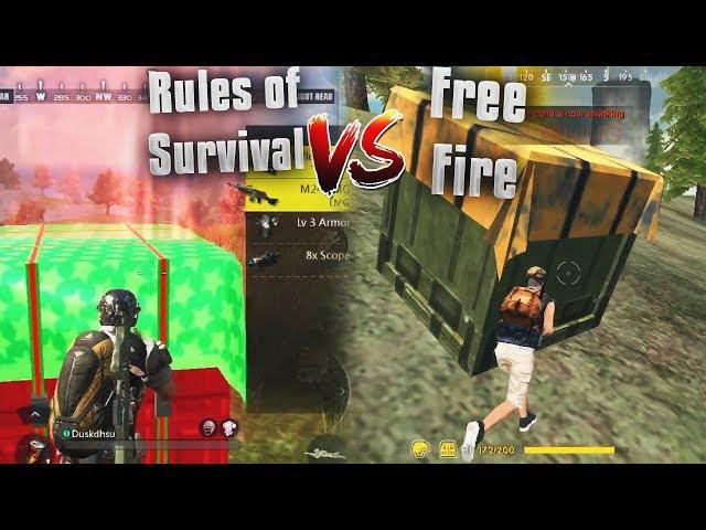 Rules of Survival vs Free Fire Mobile Battle Royale Comparison (iOS/Android)