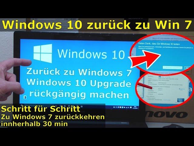 Windows 10 zurück zu Windows 7 - Update rückgängig machen - Downgrade - windows.old