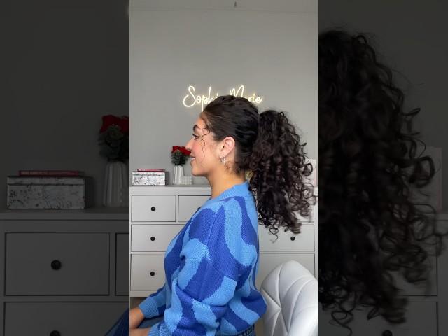 Curly hairstyle idea, simple, easy and off your face #curlyhair #curlyhairstyles #updo