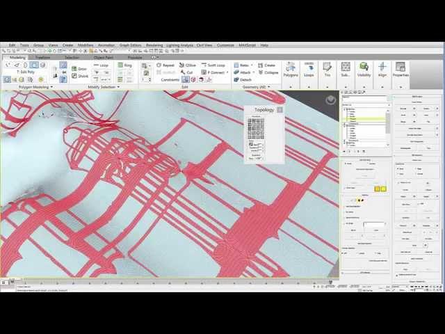 3ds Max Tutorial: Using Generate Topology in Graphite Modeling Tools to Change Surface Topology