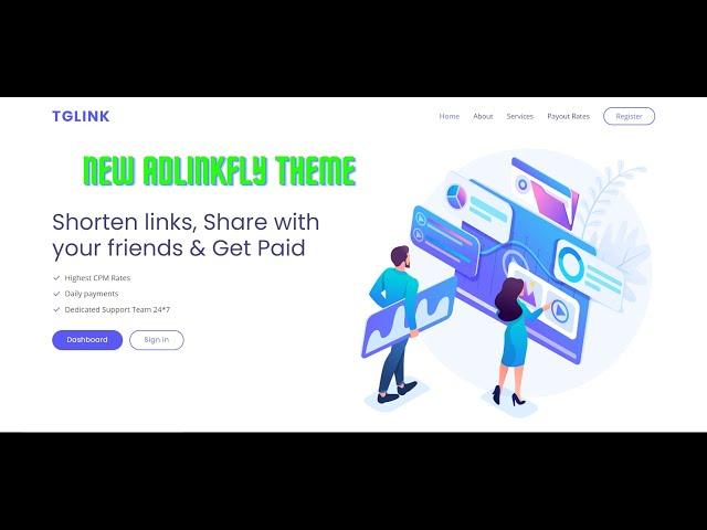 New Adlinkfly Theme II Url Shortener Website Theme II Unique Theme || Theme x