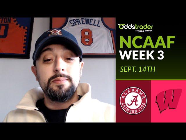 Alabama vs. Wisconsin | NCAAF Week 3 Best Bets Jefe Picks (Sept. 14th)