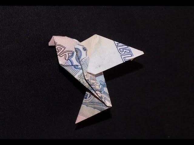 оригами из денег голубь из купюры origami out of money