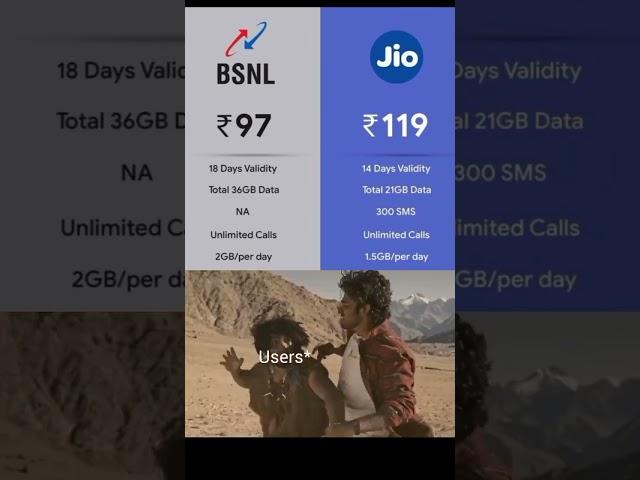 BSNL vs Jio plan #bsnl #jioplan #telecom #jio