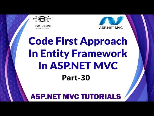 30 | Code First Approach of Entity Framework In ASP.NET MVC | Entity Framework | MVC  (Hindi/Urdu)