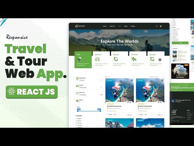 ️ React JS Tutorial - Tours Page Development | Download Full Source Code. V2-B