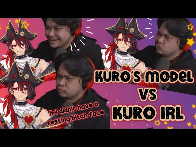 Kuro comparing his Vtuber model vs IRL face tracking