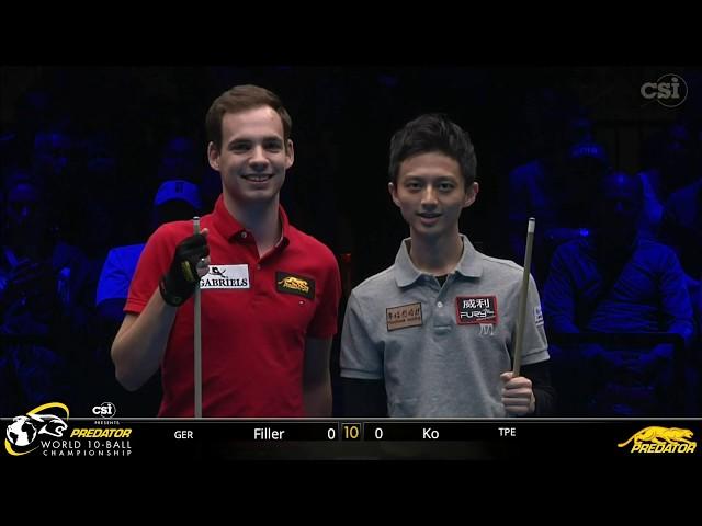 WORLD 10-BALL FINAL |  Joshua Filler vs Ko Ping-Chung | 2019 Predator World 10 Ball Championship