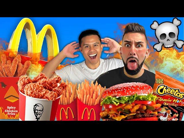 Eating The SPICIEST FOOD From Every Fast Food Restaurant!