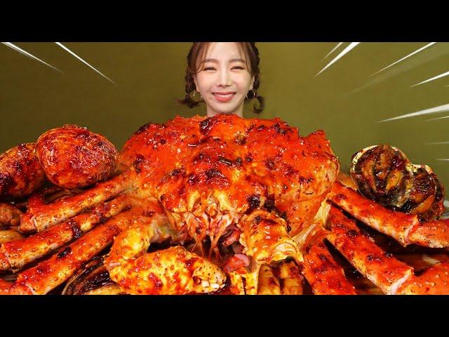 [Mukbang ASMR] Mala King Crab Steamed SeafoodSeafoodboil Ablone Scallops Eatingshow Ssoyoung